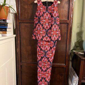 J CREW BERRY FLORAL TAPESTRY PRINT COTTON/SILK SIZE 6